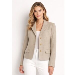 Lauren Ralph Lauren Classic Tan Tweed Blazer Size 10